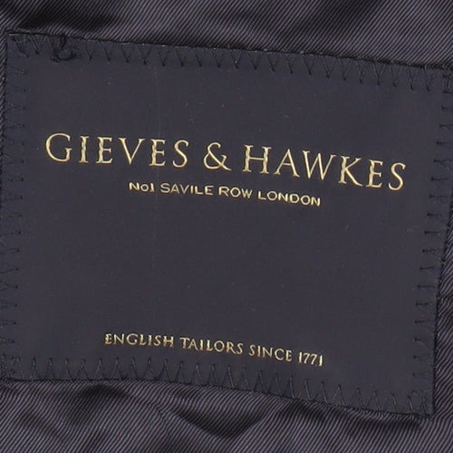 Gieves & Hawkes Men's Blue Wool Blazer Size 46R