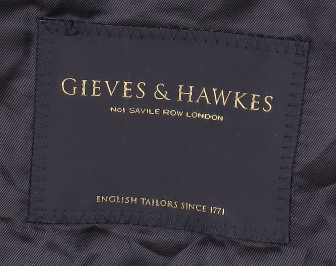 Gieves & Hawkes Men's Blue Wool Blazer Size 46R