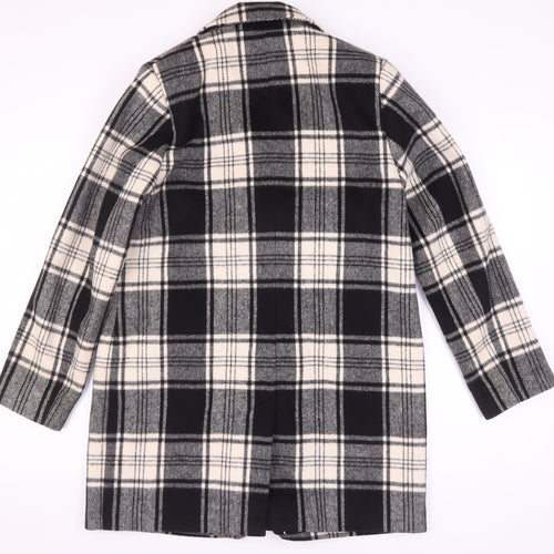 Marks and Spencer Women's Black Check Coat Size 14