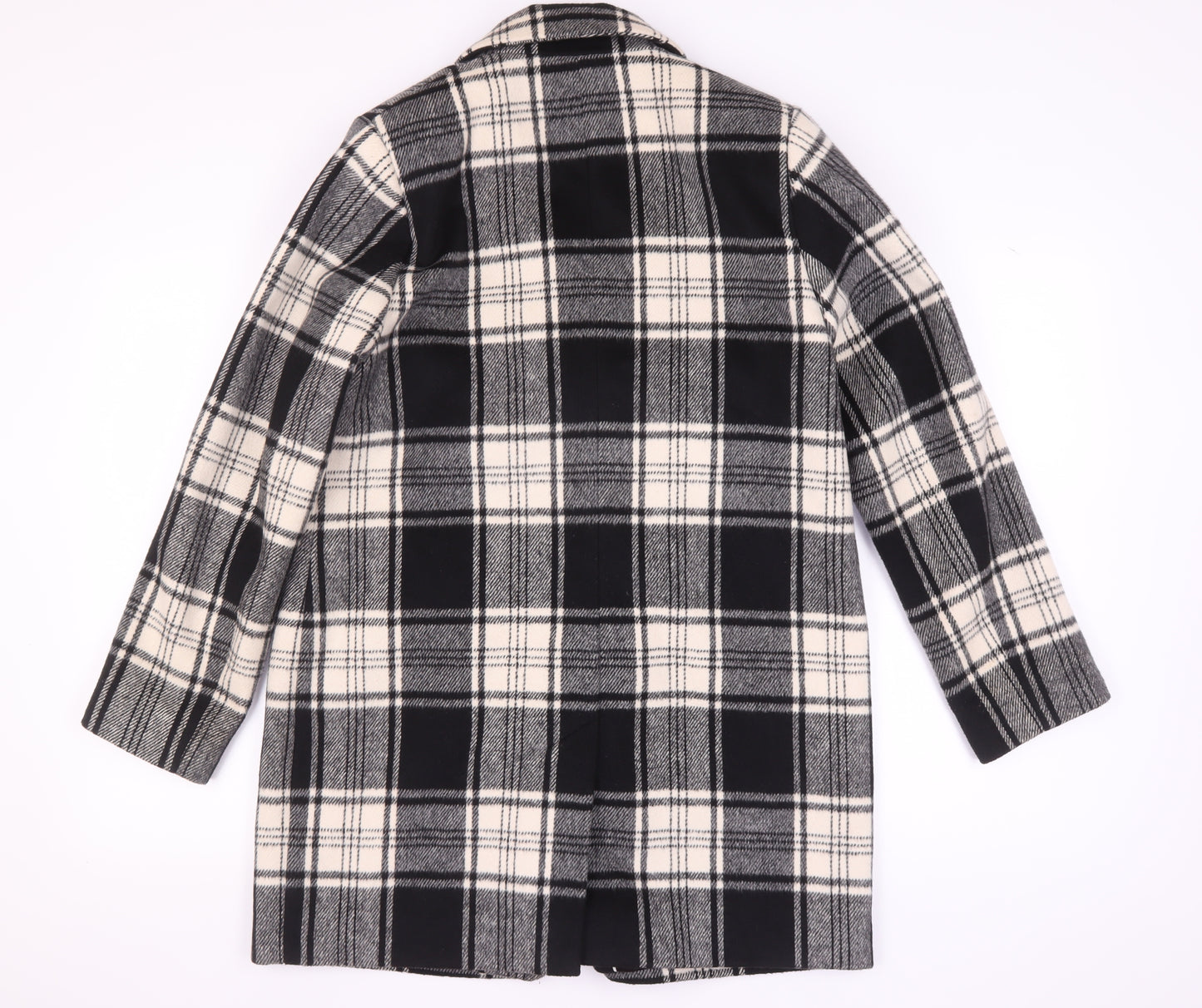 Marks and Spencer Women's Black Check Coat Size 14