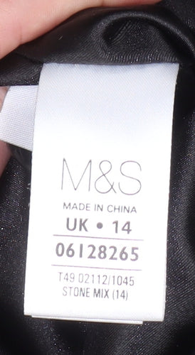 Marks and Spencer Women's Black Check Coat Size 14