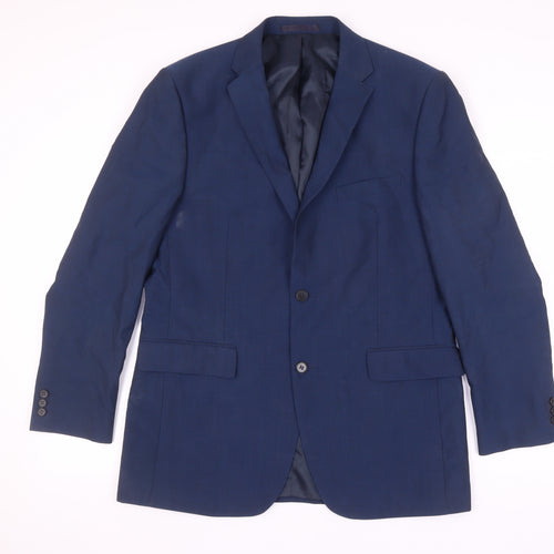 Debenhams Men's Blue Wool Blend Blazer Size 42 Regular
