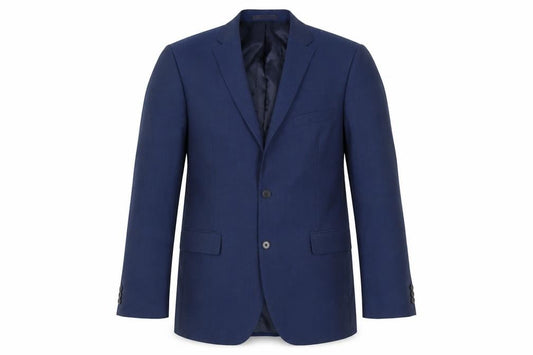 Front view of Debenhams Men's Blue Wool Blend Blazer, size 42, Regular