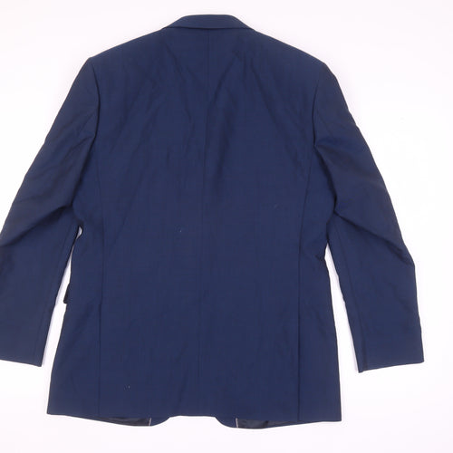 Debenhams Men's Blue Wool Blend Blazer Size 42 Regular