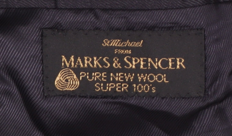 Marks and Spencer Men's Blue Wool Blazer, Size 48R