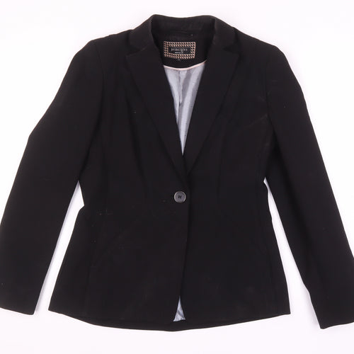 Principles Women's Black Regular Fit Notch Lapel Blazer