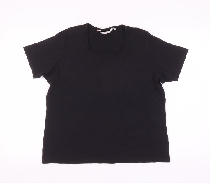 EWM Women's Black XL T-Shirt, Casual Plus Size