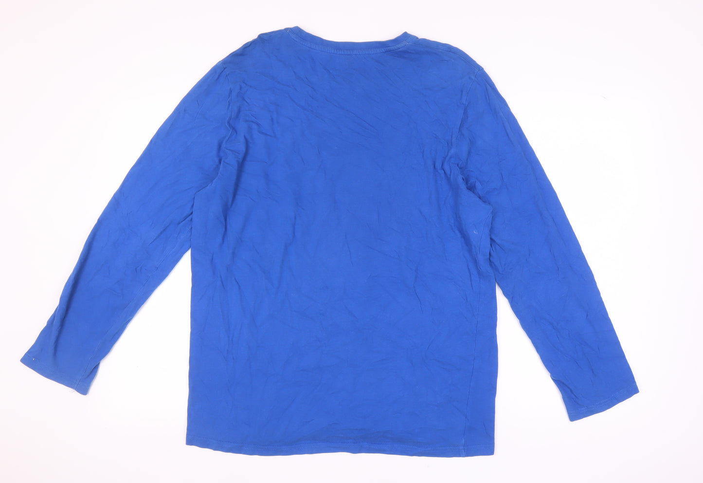 Livergy Men's Blue College Graphic Long Sleeve T-Shirt