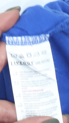 Livergy Men's Blue College Graphic Long Sleeve T-Shirt