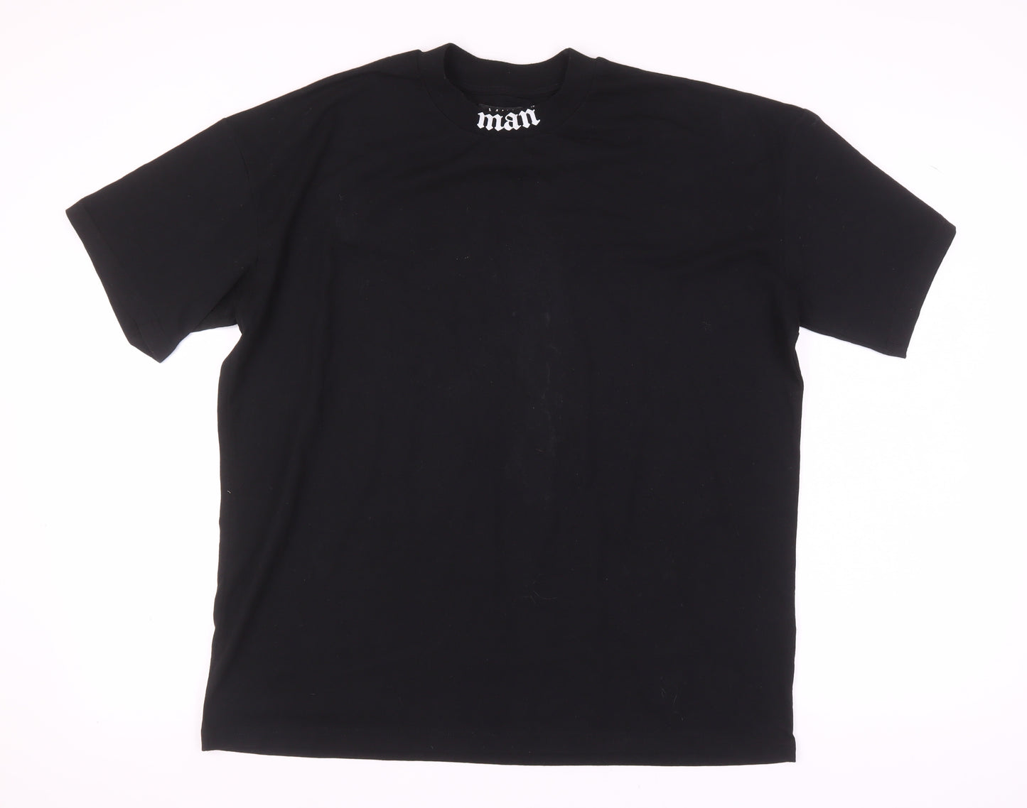 boohooMAN Black Crew Neck Men's T-Shirt, Size S