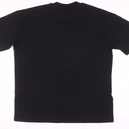 boohooMAN Black Crew Neck Men's T-Shirt, Size S