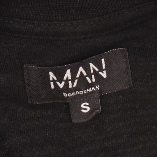 boohooMAN Black Crew Neck Men's T-Shirt, Size S