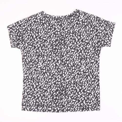 Marks and Spencer Women's Black S V-Neck Animal T-Shirt