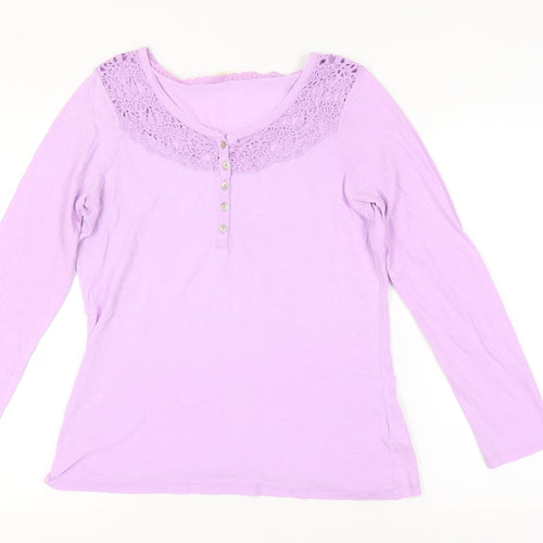Marks and Spencer Women's Purple Crochet Blouse UK 14