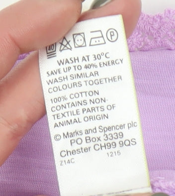 Marks and Spencer Women's Purple Crochet Blouse UK 14