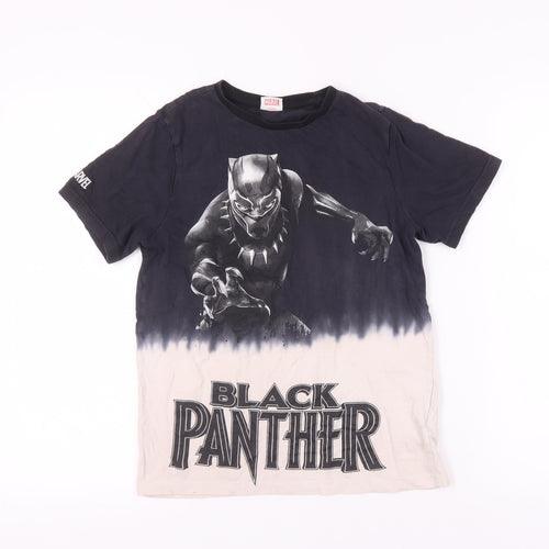 Marvel Boys Black Panther Graphic Print T-Shirt, Black, 11-12 Years