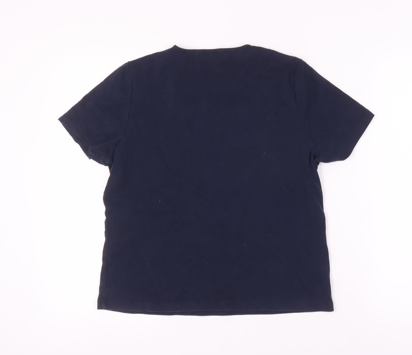 CC Women's Petite Blue Square Neck T-Shirt L