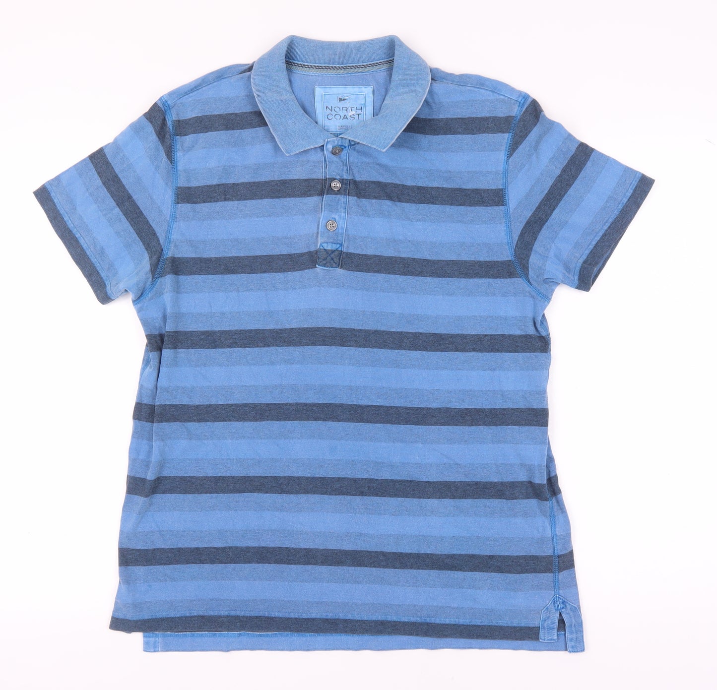 Marks and Spencer Men's Blue Striped Polo M