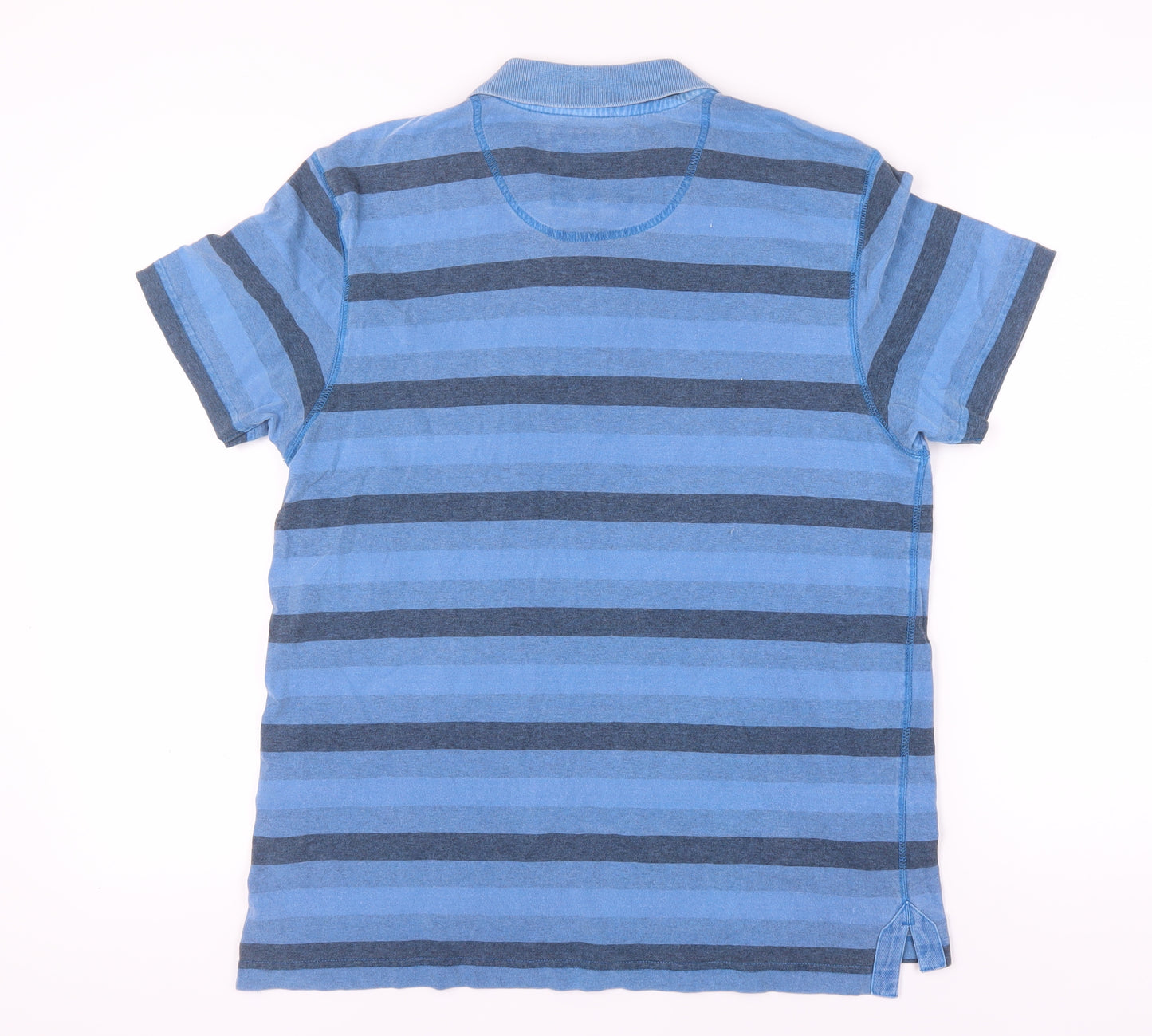 Marks and Spencer Men's Blue Striped Polo M