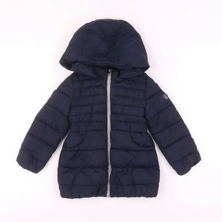 Mayoral Girls Blue Puffer Jacket, Size 4, Winter Hooded Coat