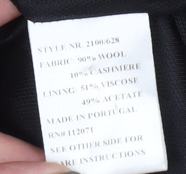 Jigsaw Women's Black Wool Cashmere Coat Size 14