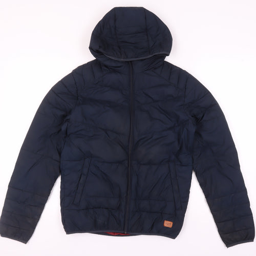 Jack & Jones Men's Blue Puffer Jacket, Size S