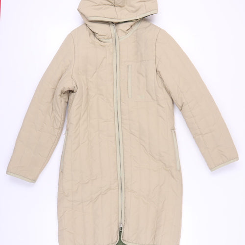 CAT Women's Beige Quilted Hooded Coat - XS