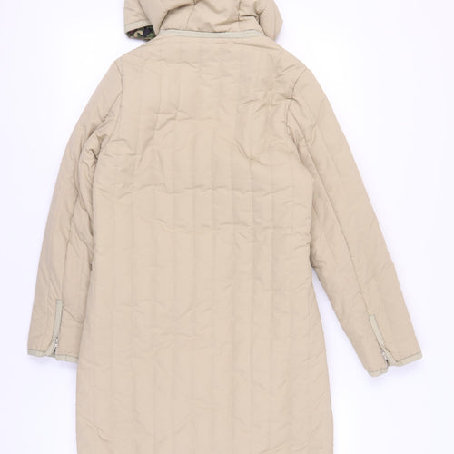 CAT Women's Beige Quilted Hooded Coat - XS
