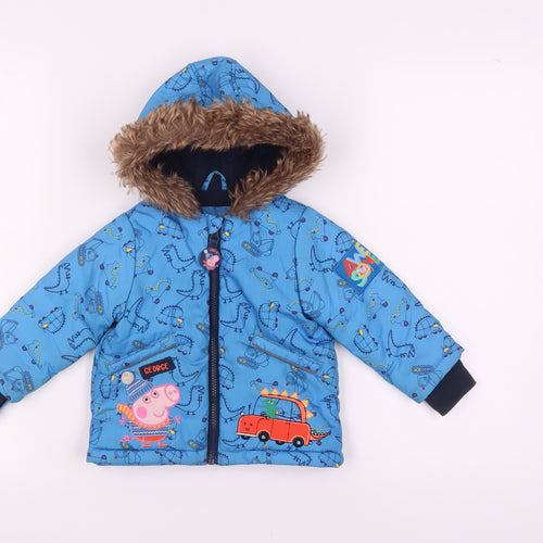 Nutmeg Unisex Blue Peppa Pig Puffer Jacket - 18 Months
