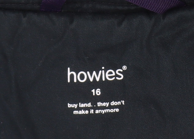 howies Women's Black Hooded Parka Jacket Size 16