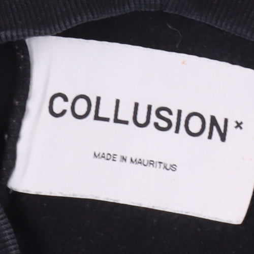 Collusion Unisex Black Crew Neck Sweatshirt S
