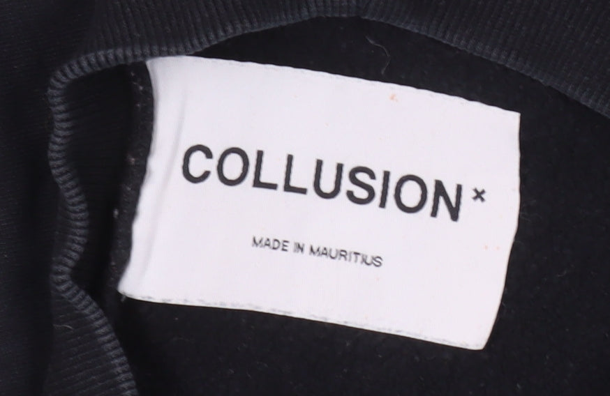 Collusion Unisex Black Crew Neck Sweatshirt S