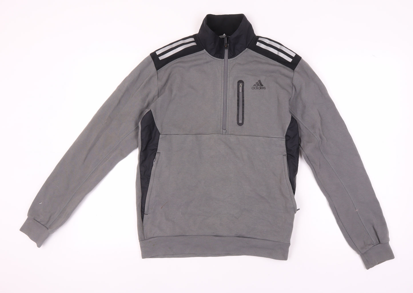 Adidas Men's Grey 1/4 Zip Sweatshirt XS Sports Logo