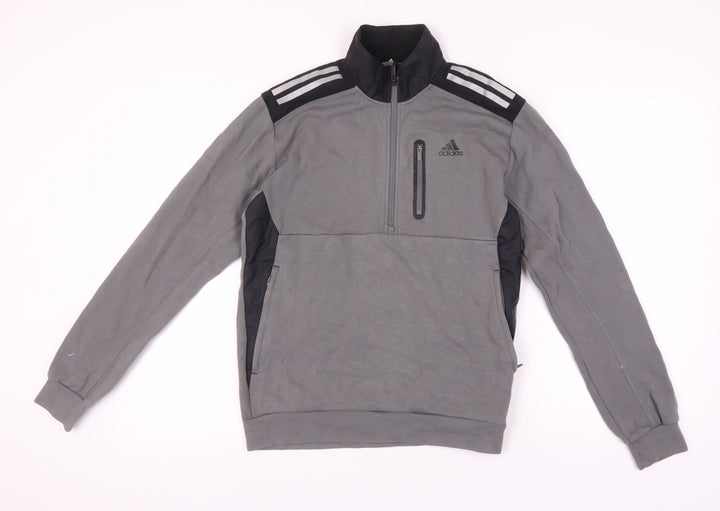 Adidas Men's Grey 1/4 Zip Sweatshirt XS Sports Logo