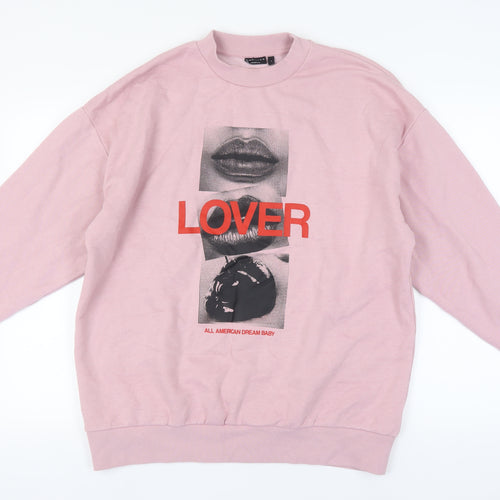 ASOS DESIGN Women's Pink Graphic Print Sweatshirt S