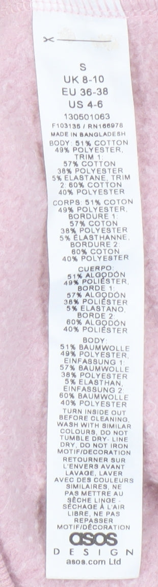 ASOS DESIGN Women's Pink Graphic Print Sweatshirt S