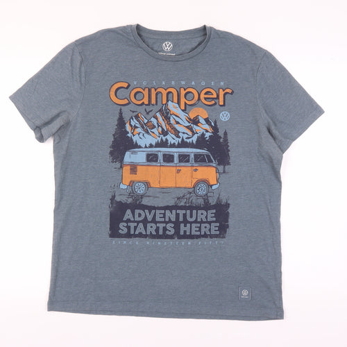Volkswagen Men's Grey Adventure T-Shirt, Size L
