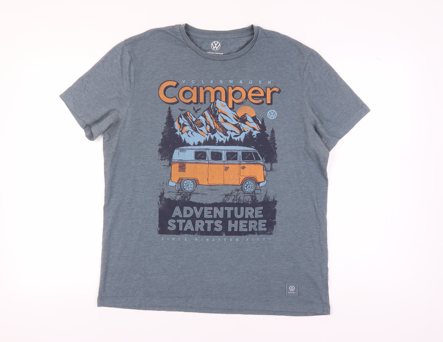 Volkswagen Men's Grey Adventure T-Shirt, Size L