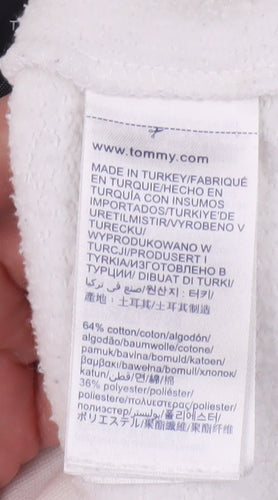 Tommy Hilfiger White Pullover Hoodie, Size S, Unisex