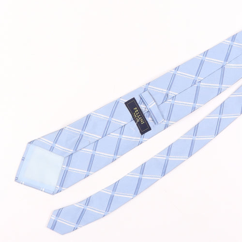 Fellini Men's Blue Silk Plaid Tie - Classic Style