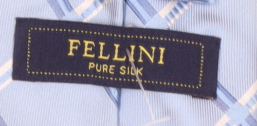 Fellini Men's Blue Silk Plaid Tie - Classic Style