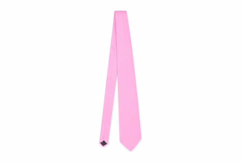 Front view of The Savile Row Company Men's Pink Silk Tie