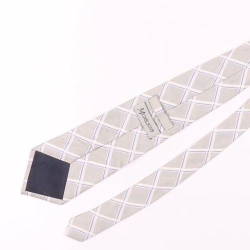 Michelsons Beige Plaid Silk Men's Tie