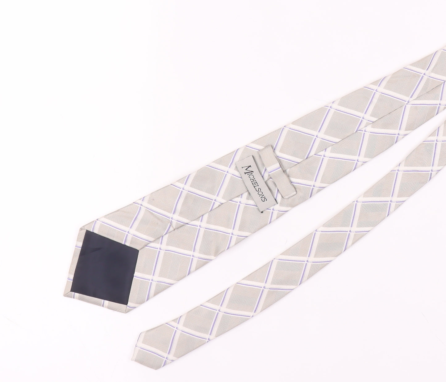 Michelsons Beige Plaid Silk Men's Tie