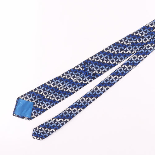 T.M. Lewin Men's Blue Silk Geometric Tie