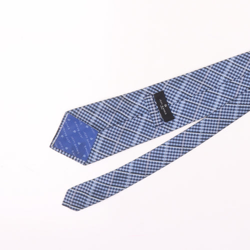 Jeff Banks Silk Blue Checked Men's Tie
