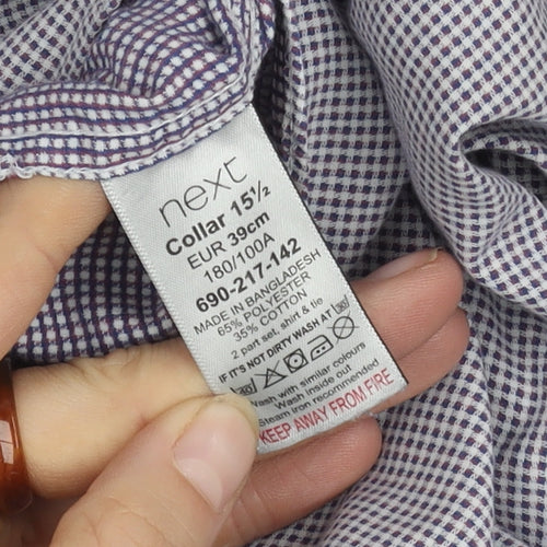 Next Men's Multicolour Slim Fit Check Shirt Size 15.5