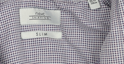 Next Men's Multicolour Slim Fit Check Shirt Size 15.5