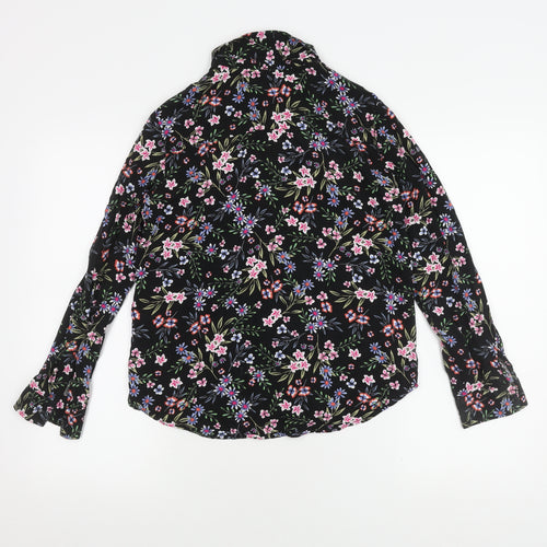 Topshop Women's Black Floral Blouse Size 6