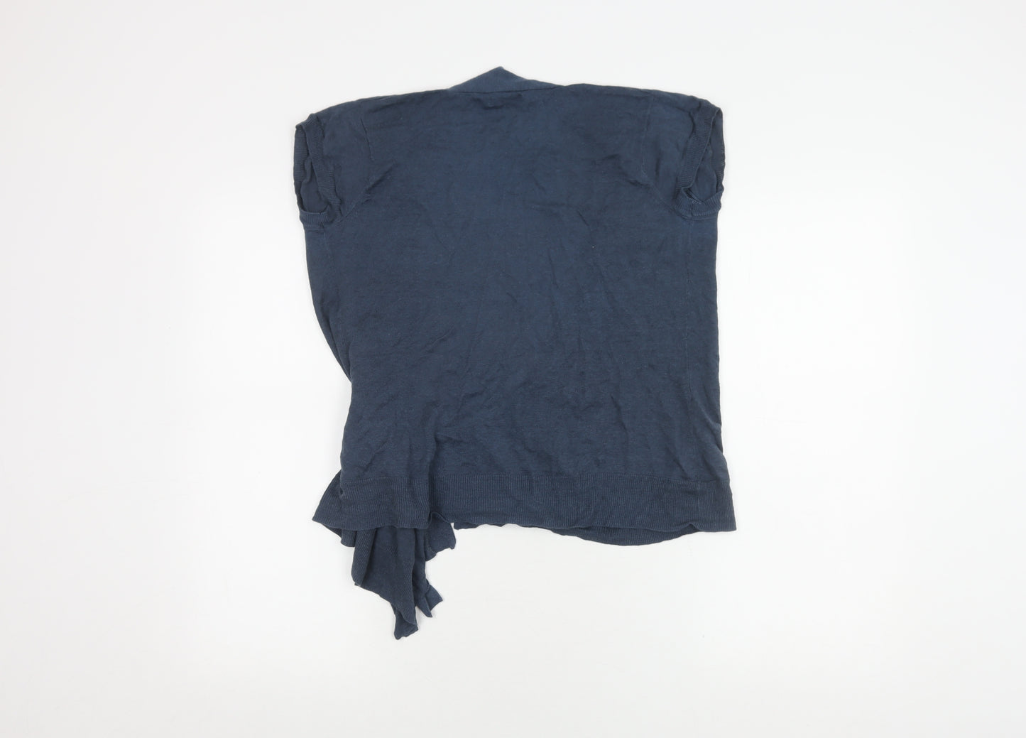 GAP Women's Blue Linen Wrap Top Size M